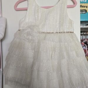 Girls' Sparkle Tulle Party Dress with Rhinestone Waist